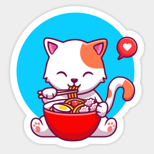 Kitties Love Ramen Sticker